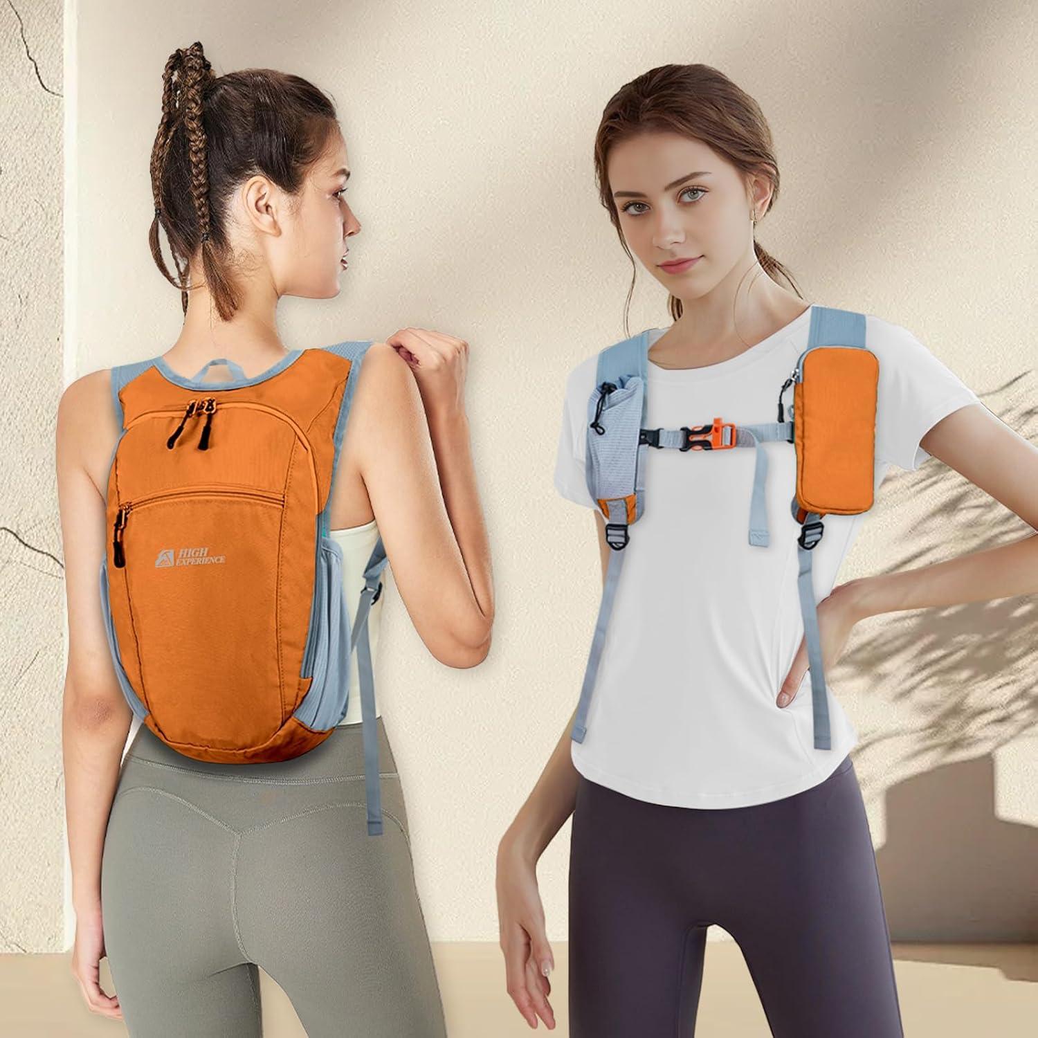 imageHiking Backpack 10L15L Small Daypack Lightweight Packable Travel Foldable Water Resistan for Women Men Black 10LOrange