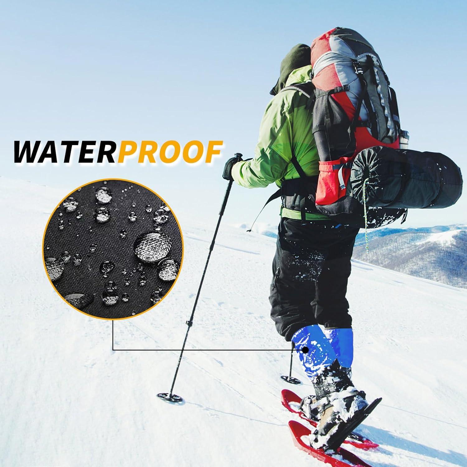 imageLeg Gaiters 100 Waterproof Adjustable Shoe Snow Boot Guard Gators for Hiking Shoe Cover Hunting Snowshoeing Climbing Walking for Women MenBlue