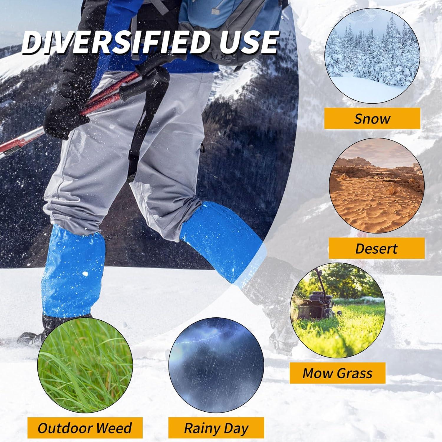 imageLeg Gaiters 100 Waterproof Adjustable Shoe Snow Boot Guard Gators for Hiking Shoe Cover Hunting Snowshoeing Climbing Walking for Women MenBlue