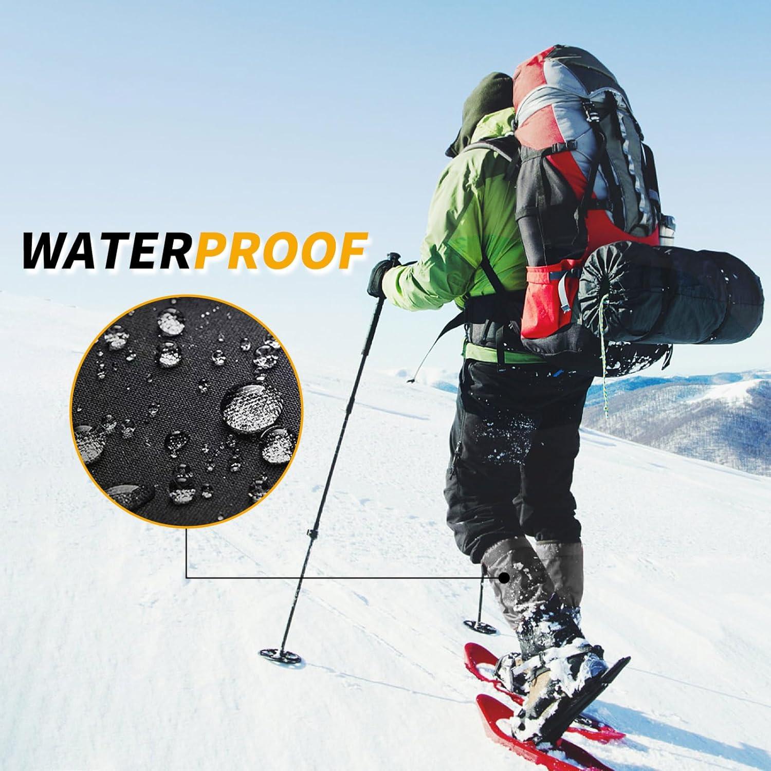 imageLeg Gaiters 100 Waterproof Adjustable Shoe Snow Boot Guard Gators for Hiking Shoe Cover Hunting Snowshoeing Climbing Walking for Women MenGray