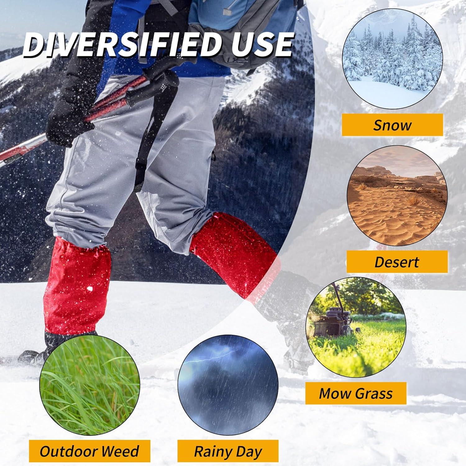 imageLeg Gaiters 100 Waterproof Adjustable Shoe Snow Boot Guard Gators for Hiking Shoe Cover Hunting Snowshoeing Climbing Walking for Women MenPink