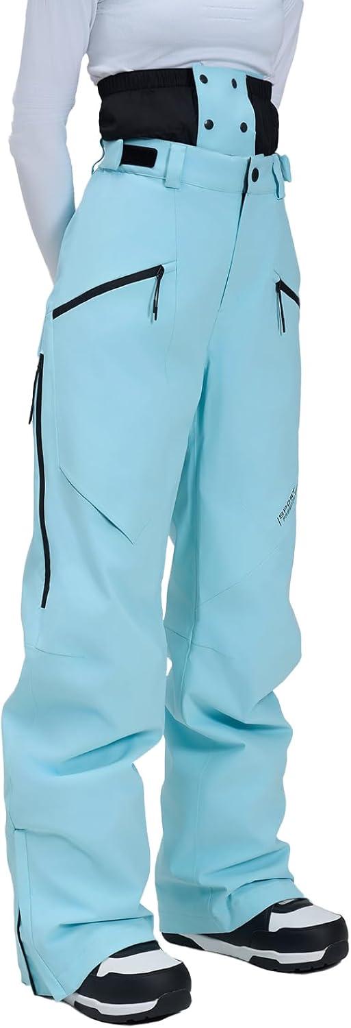 imageSki Pants Snow Snowboard Pants Waterproof Insulated Baggy Windproof Hiking Winter Warm for Men WomenLight Blue