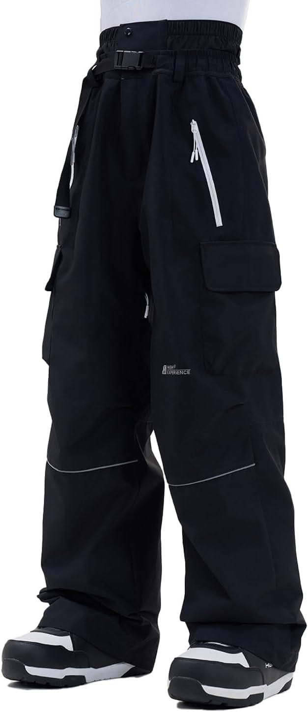 imageSnowboard Pants for Women Men Baggy Ski Pants Loose Warm Insulation Waterproof WindproofBlack