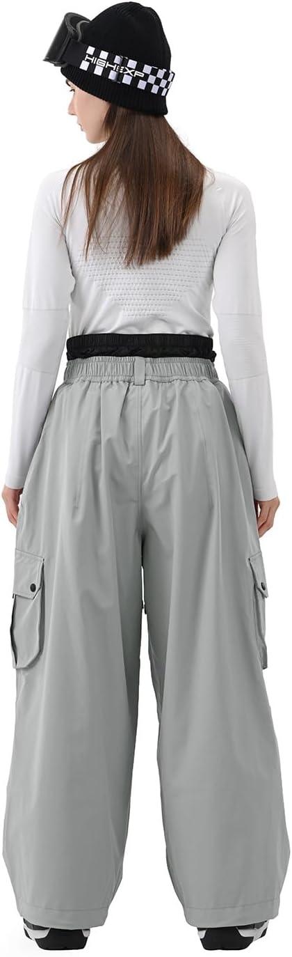imageSnowboard Pants for Women Men Baggy Ski Pants Snow Loose Warm Insulated Winterproof WaterproofGray