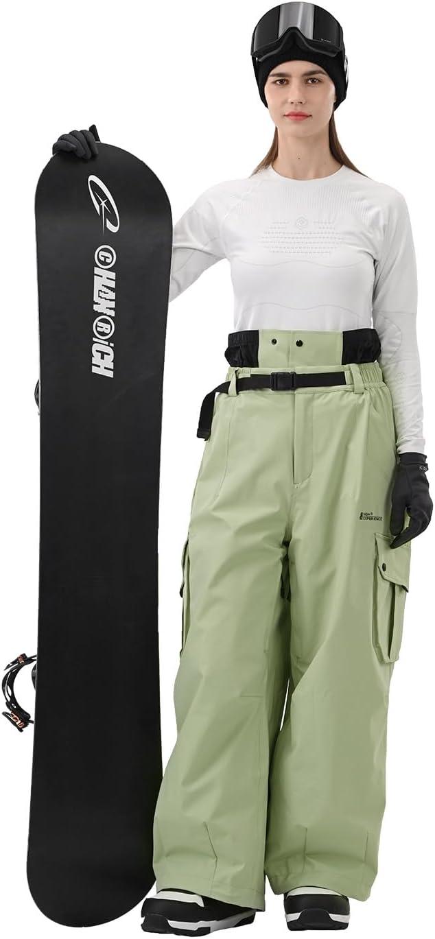 imageSnowboard Pants for Women Men Baggy Ski Pants Snow Loose Warm Insulated Winterproof WaterproofSage Color