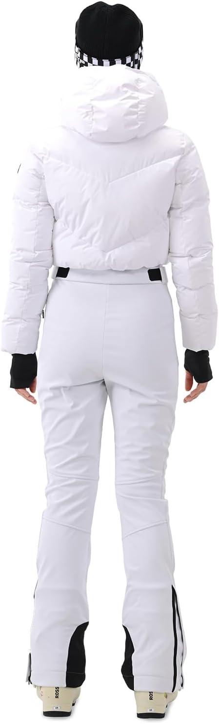 imageWomens Ski Suit One Piece Snowsuit Snow Slim Jumpsuits Snowboard Outfit Waterproof Insulated Winter WarmWhite