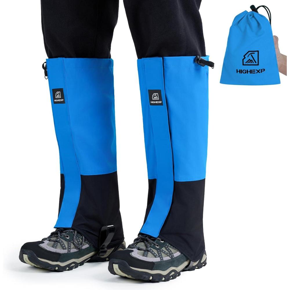 imageLeg Gaiters 100 Waterproof Adjustable Shoe Snow Boot Guard Gators for Hiking Shoe Cover Hunting Snowshoeing Climbing Walking for Women MenBlue