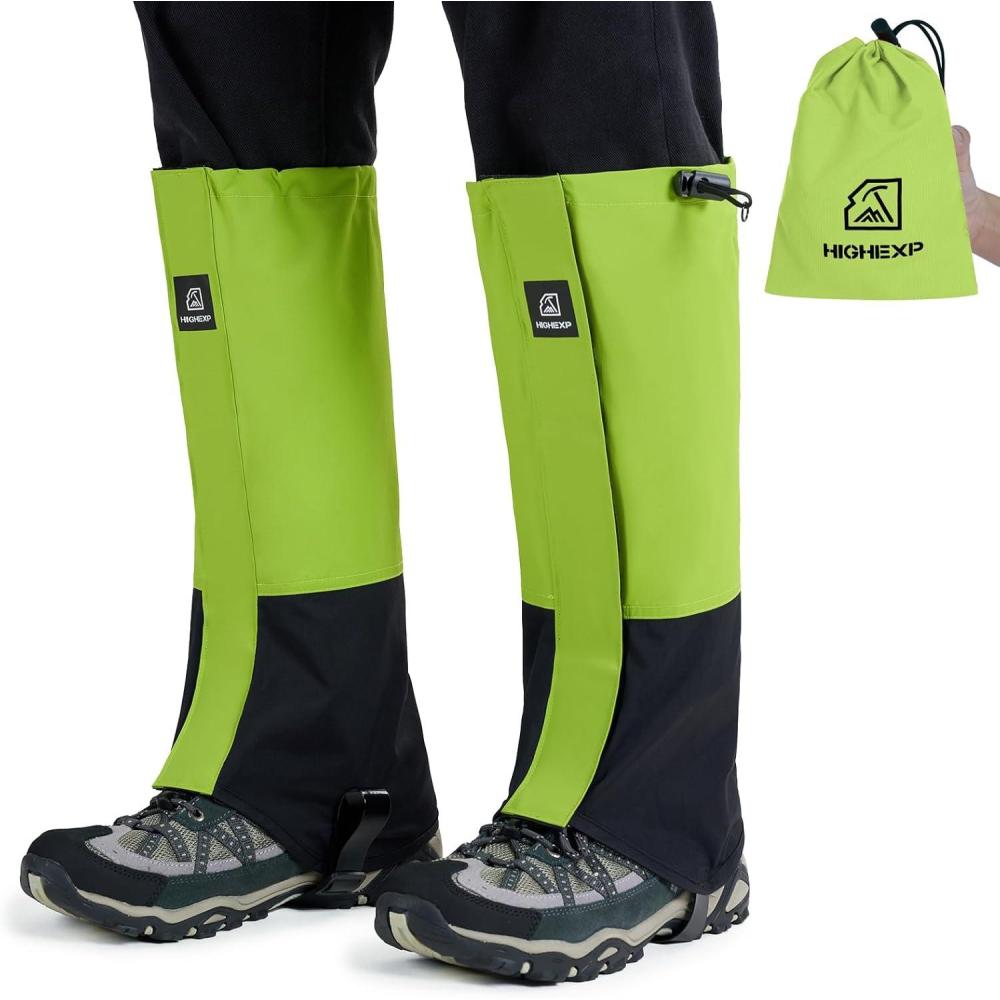 imageLeg Gaiters 100 Waterproof Adjustable Shoe Snow Boot Guard Gators for Hiking Shoe Cover Hunting Snowshoeing Climbing Walking for Women MenGreen