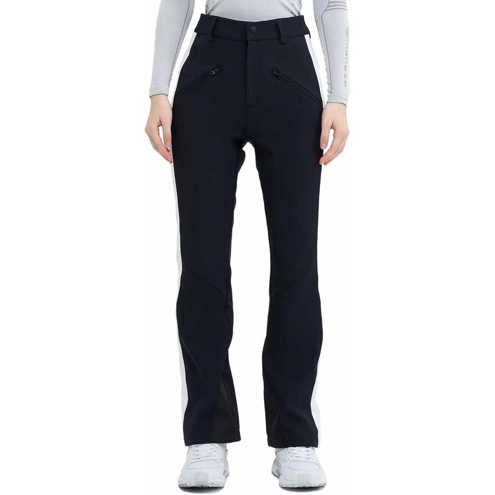 imageSki Pants for Women Snow Fleece Lined Snowboard Soft Shell Slim Fit Fitted Waterproof Windproof WarmBlack