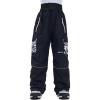 imageSnowboard Pants for Women Men Baggy Ski Pants Loose Warm Insulation Waterproof WindproofBlack Leopard