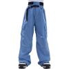 imageSnowboard Pants for Women Men Baggy Ski Pants Loose Warm Insulation Waterproof WindproofDenim Blue