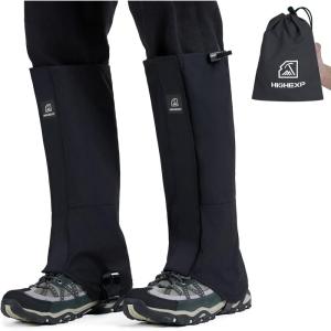 Leg Gaiters 100% Waterproof Adjustable Shoe Snow Boot Guard Gators for Hiking Shoe Cover Hunting Snowshoeing Climbing Walking for Women Men(Black)