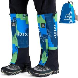 Leg Gaiters 100% Waterproof Adjustable Shoe Snow Boot Guard Gators for Hiking Shoe Cover Hunting Snowshoeing Climbing Walking for Women Men(Blue Graffiti)