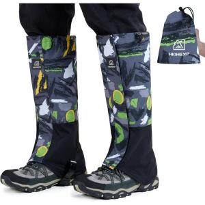 Leg Gaiters 100% Waterproof Adjustable Shoe Snow Boot Guard Gators for Hiking Shoe Cover Hunting Snowshoeing Climbing Walking for Women Men(Gray Graffiti)