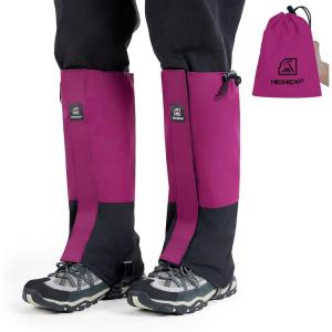 Leg Gaiters 100% Waterproof Adjustable Shoe Snow Boot Guard Gators for Hiking Shoe Cover Hunting Snowshoeing Climbing Walking for Women Men(Purple)