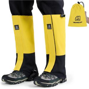Leg Gaiters 100% Waterproof Adjustable Shoe Snow Boot Guard Gators for Hiking Shoe Cover Hunting Snowshoeing Climbing Walking for Women Men(Yellow)