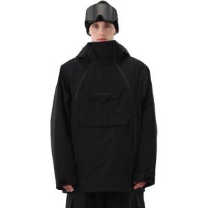Mens Ski Jacket 3L Snowboard Anorak Coat Baggy Snow Pullover Hooded Waterproof Windproof Insulated Winter(Black)