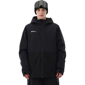Mens Ski Jacket Snowboard 3L Coat Baggy Waterproof Windproof Warm Insulated Snow Winter Hooded(Navy Blue Black)