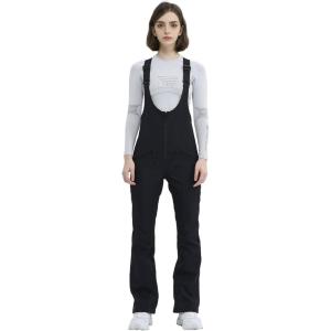 Ski Bib Pants for Women Snow Skinny Overalls Soft Shell Slim Fit Fitted Snowboard Suspenders Waterproof Warm(Black)