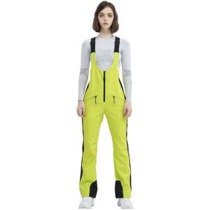 Ski Bib Pants for Women Snow Skinny Overalls Soft Shell Slim Fit Fitted Snowboard Suspenders Waterproof Warm(Light Green)