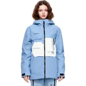 Ski Jacket Snowboard Coat Snow Winter Waterproof Insulated Windproof Baggy Warm Hooded Jacket for Men Women(Blue)