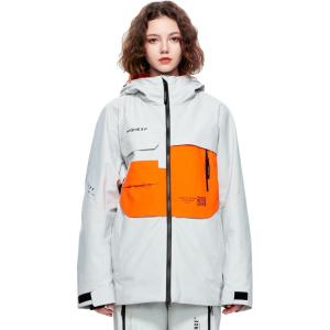 Ski Jacket Snowboard Coat Snow Winter Waterproof Insulated Windproof Baggy Warm Hooded Jacket for Men Women(Gray)