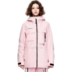 Ski Jacket Snowboard Coat Snow Winter Waterproof Insulated Windproof Baggy Warm Hooded Jacket for Men Women(Pink)