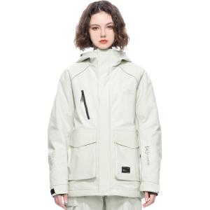 Ski Jacket Snowboard Coat Snow Winter Waterproof Insulated Windproof Baggy Warm Hooded Jacket for Men Women(White)