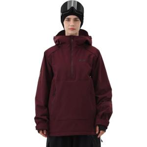 Ski Jacket Women with Recco 3L Snowboard Anorak Pullover Baggy Coat Hooded Insulated Hoodie Waterproof Warm(Burgundy Red)