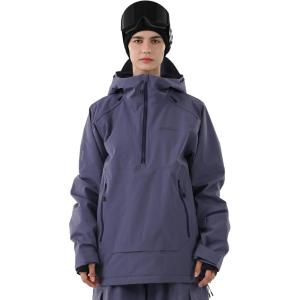 Ski Jacket Women with Recco 3L Snowboard Anorak Pullover Baggy Coat Hooded Insulated Hoodie Waterproof Warm(Purple)