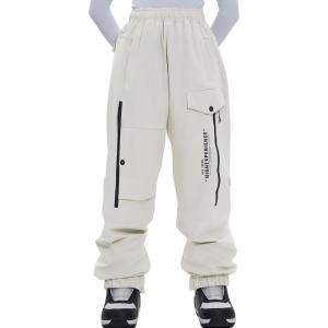 Ski Pants Snow Snowboard Pants Waterproof Insulated Baggy Windproof Hiking Winter Warm for Men Women(Beige)