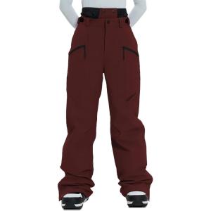 Ski Pants Snow Snowboard Pants Waterproof Insulated Baggy Windproof Hiking Winter Warm for Men Women(Burgundy Red)