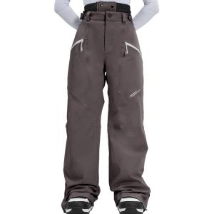 Ski Pants Snow Snowboard Pants Waterproof Insulated Baggy Windproof Hiking Winter Warm for Men Women(Dark Gray)