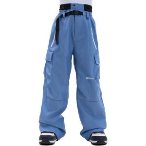 Snowboard Pants for Women Men Baggy Ski Pants Loose Warm Insulation Waterproof Windproof(Denim Blue)