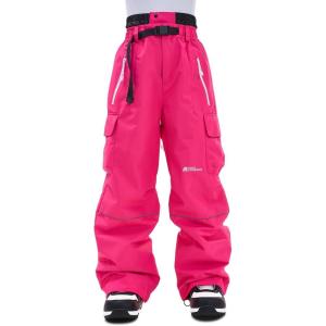 Snowboard Pants for Women Men Baggy Ski Pants Loose Warm Insulation Waterproof Windproof(Hot Pink)
