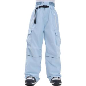 Snowboard Pants for Women Men Baggy Ski Pants Loose Warm Insulation Waterproof Windproof(Light Blue)