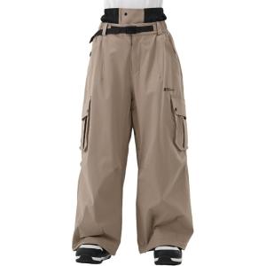 Snowboard Pants for Women Men Baggy Ski Pants Snow Loose Warm Insulated Winterproof Waterproof(Khaki)