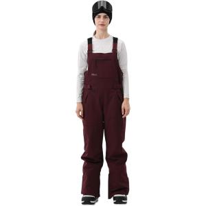 Women Ski Bib Snowboard Pants Snow Overalls Waterproof Windproof Insulate Warm Winter(Burgundy Red)