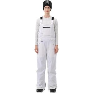 Women Ski Bib Snowboard Pants Snow Overalls Waterproof Windproof Insulate Warm Winter(White)