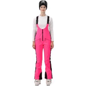 Womens Ski Bib Pants Slim Fit Soft Shell Snow Skinny Fitted Snowboard Insulated Waterproof Windproof Warm(Hot Pink)