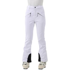 Womens Ski Pants Slim Fit Snow Fleece Lined Snowboard Soft Shell Fitted Insulated Waterproof Windproof Warm(White)