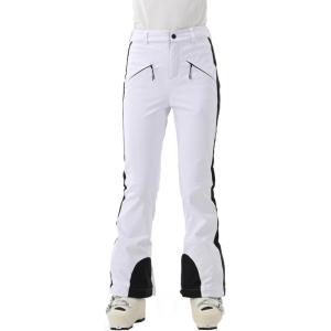 Womens Ski Pants Slim Fit Soft Shell Snow Fleece Lined Snowboard Fitted Insulated Waterproof Windproof Warm(White)