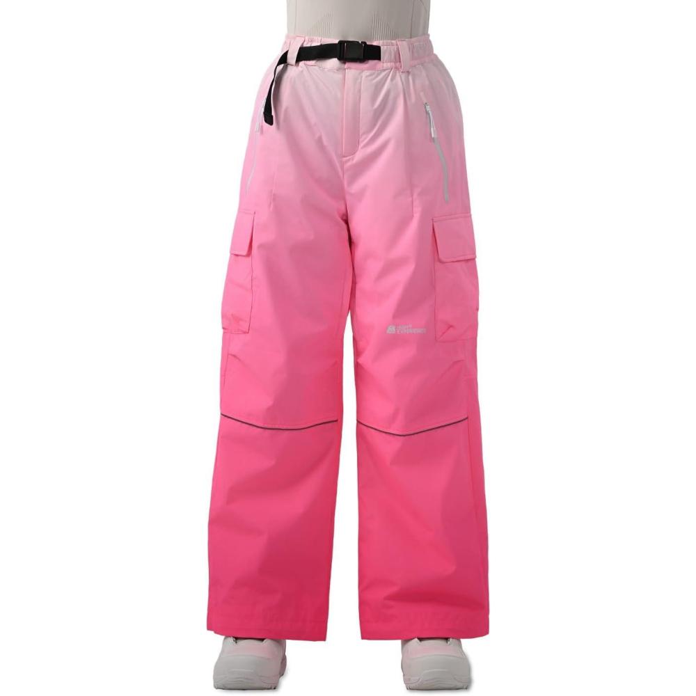 image:imageSnowboard Pants for Women Men Baggy Ski Pants Loose Warm Insulation Waterproof WindproofPink Gradient